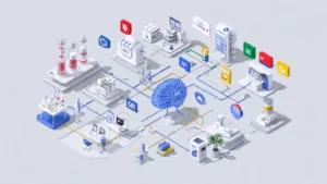 Analytics dashboard showing citations in AI Overviews, ChatGPT referral traffic, and Bing Copilot mentions for a clinical research company