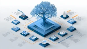 Service-led keyword taxonomy infographic mapping CRO and biotech capabilities from preclinical to Phase IV into search clusters
