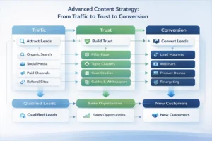 Content strategy system for generating leads in healthcare marketing