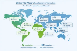 International SEO map showing localized keyword variations and hreflang implementation for CRO services across regions