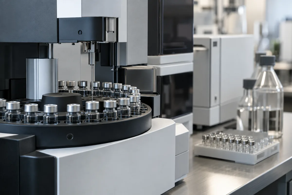 Analytical instrument and sample-processing workstation.