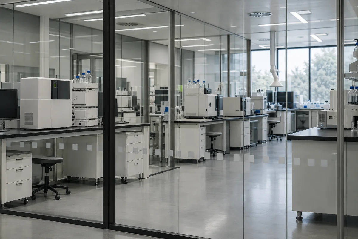 Illustrative life-sciences analysis facility with specialist equipment.